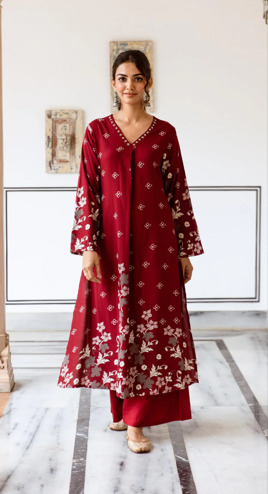 Shimoni cardinal Printed Kurta Pant Set - Image 8