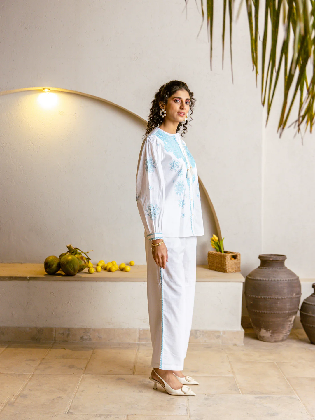 Viva pearl Embroidery Co-ord Set - Image 4