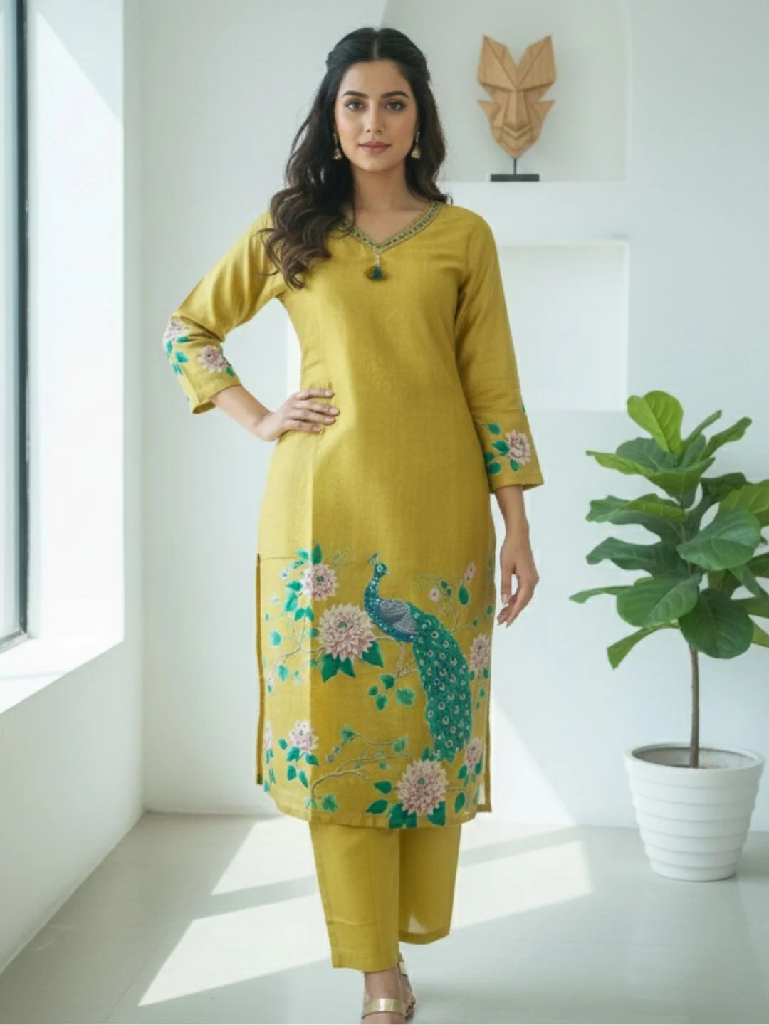 Reet Gold Printed Work Suit Set - Image 10