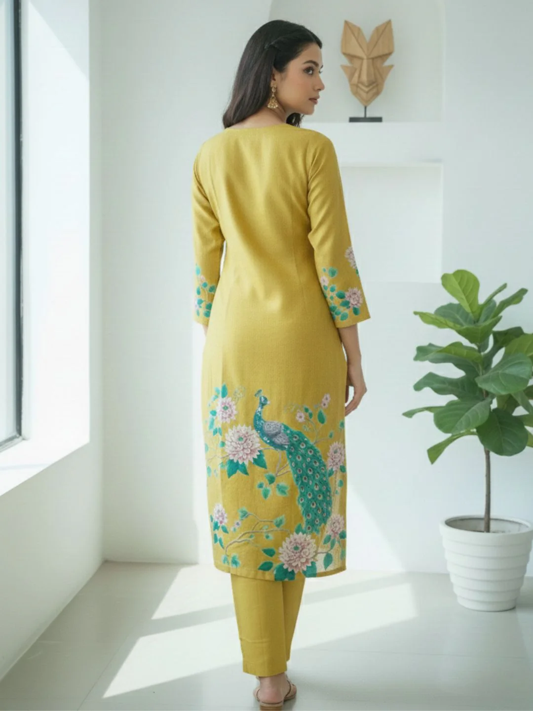 Reet Gold Printed Work Suit Set - Image 12