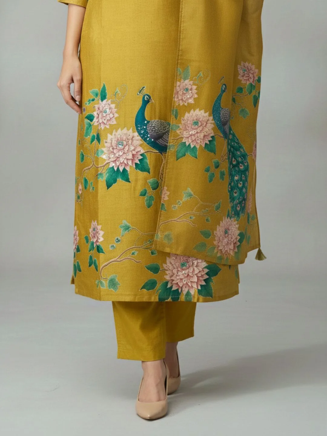 Reet Gold Printed Work Suit Set - Image 17