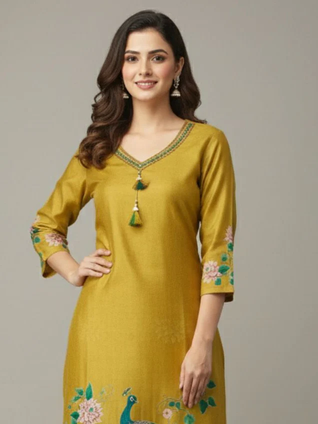 Reet Gold Printed Work Suit Set - Image 2