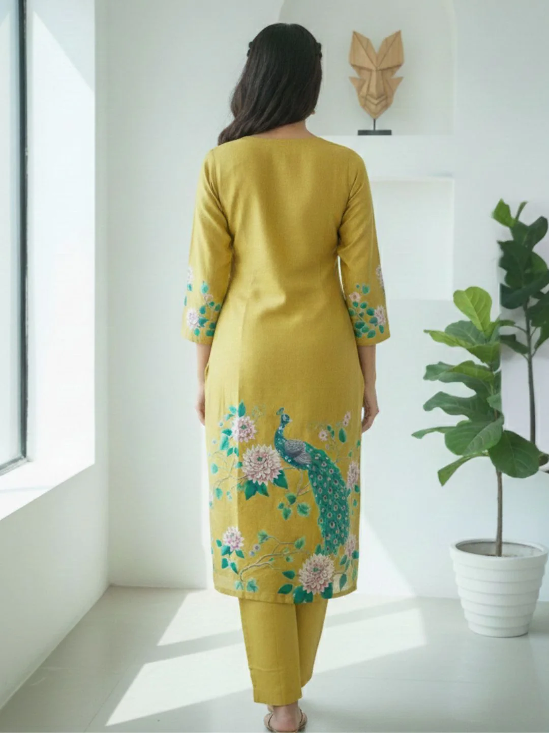 Reet Gold Printed Work Suit Set - Image 3