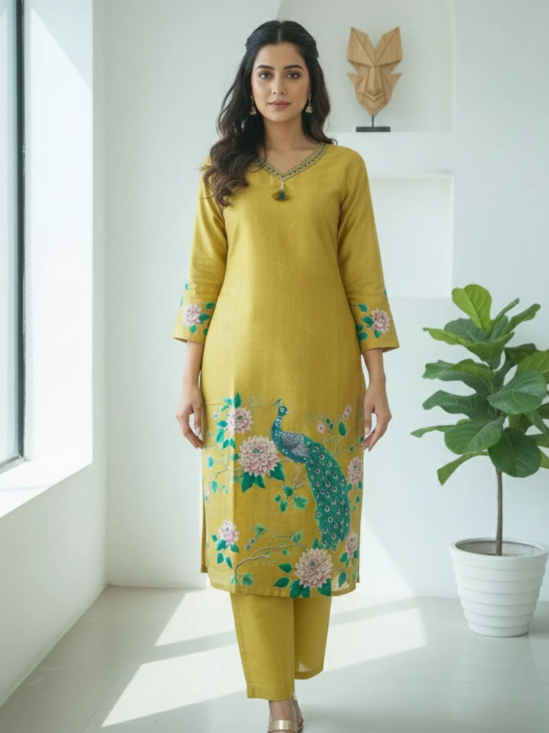 Reet Gold Printed Work Suit Set - Image 5
