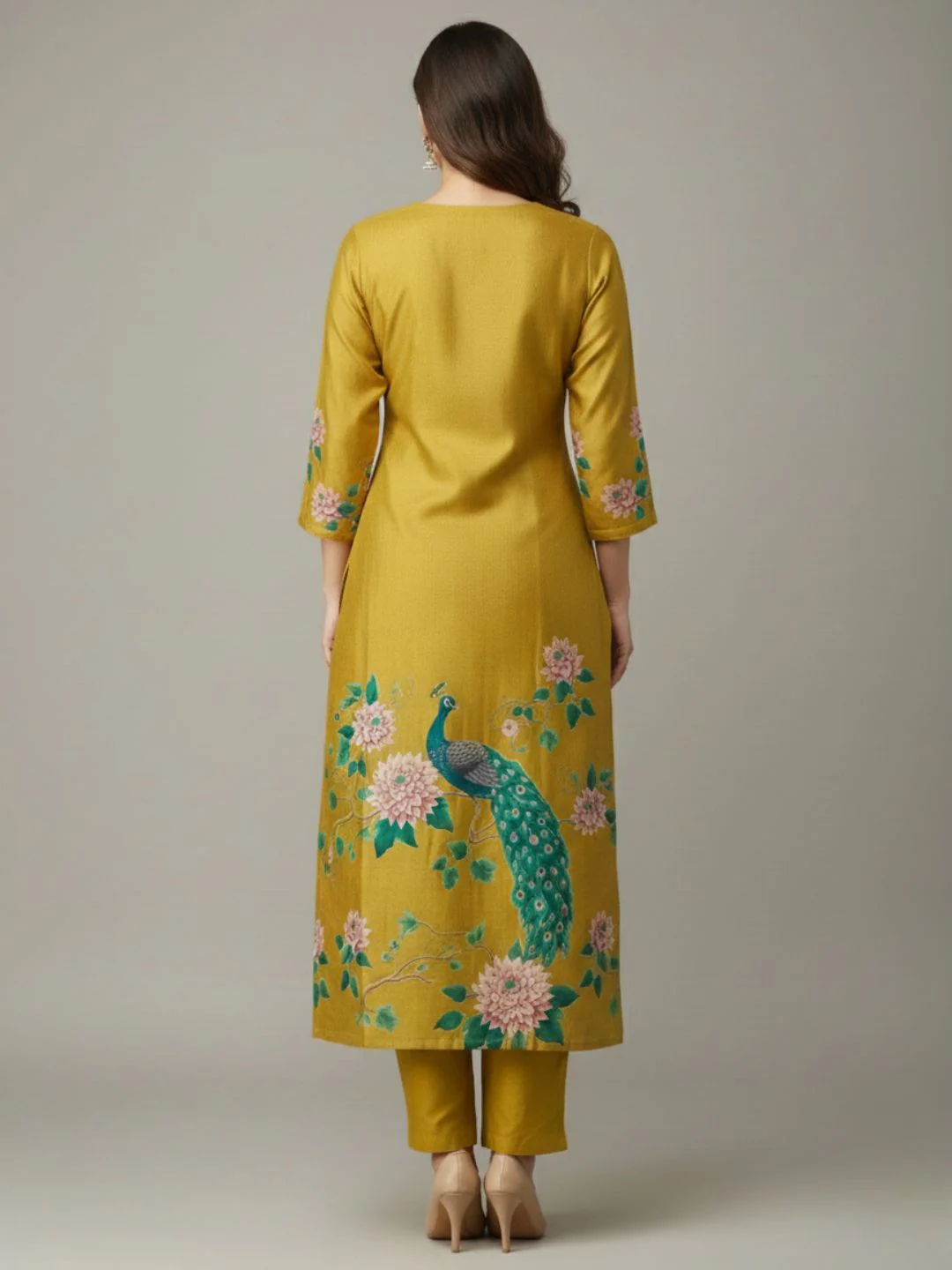Reet Gold Printed Work Suit Set - Image 6