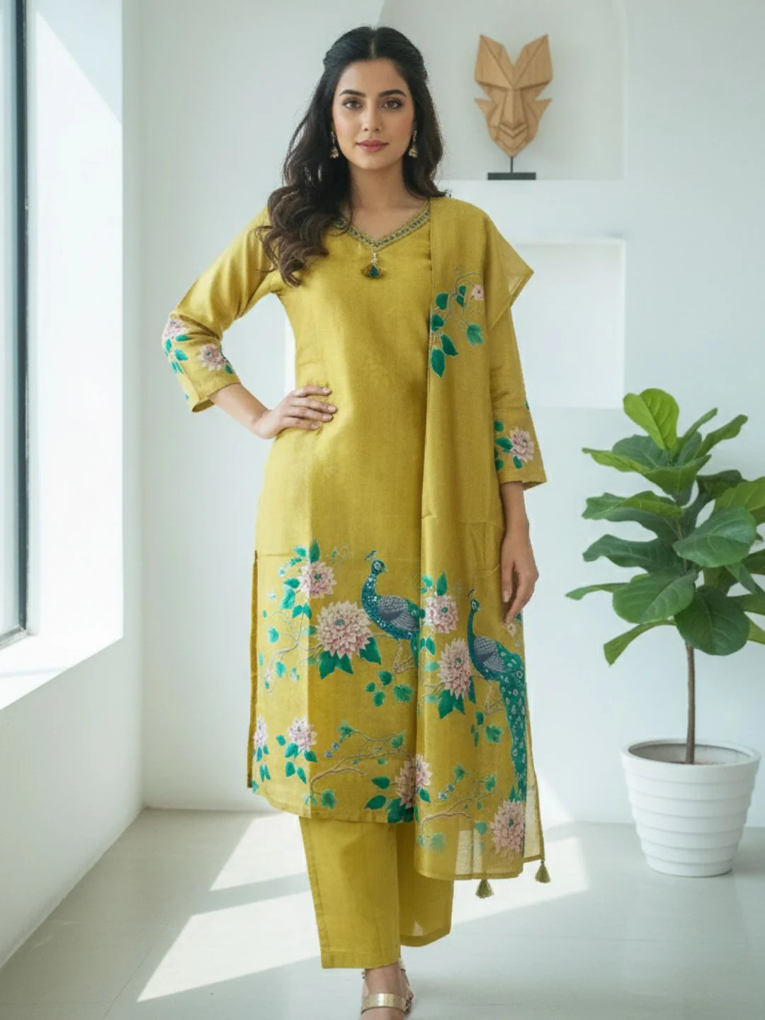 Reet Gold Printed Work Suit Set - Image 7