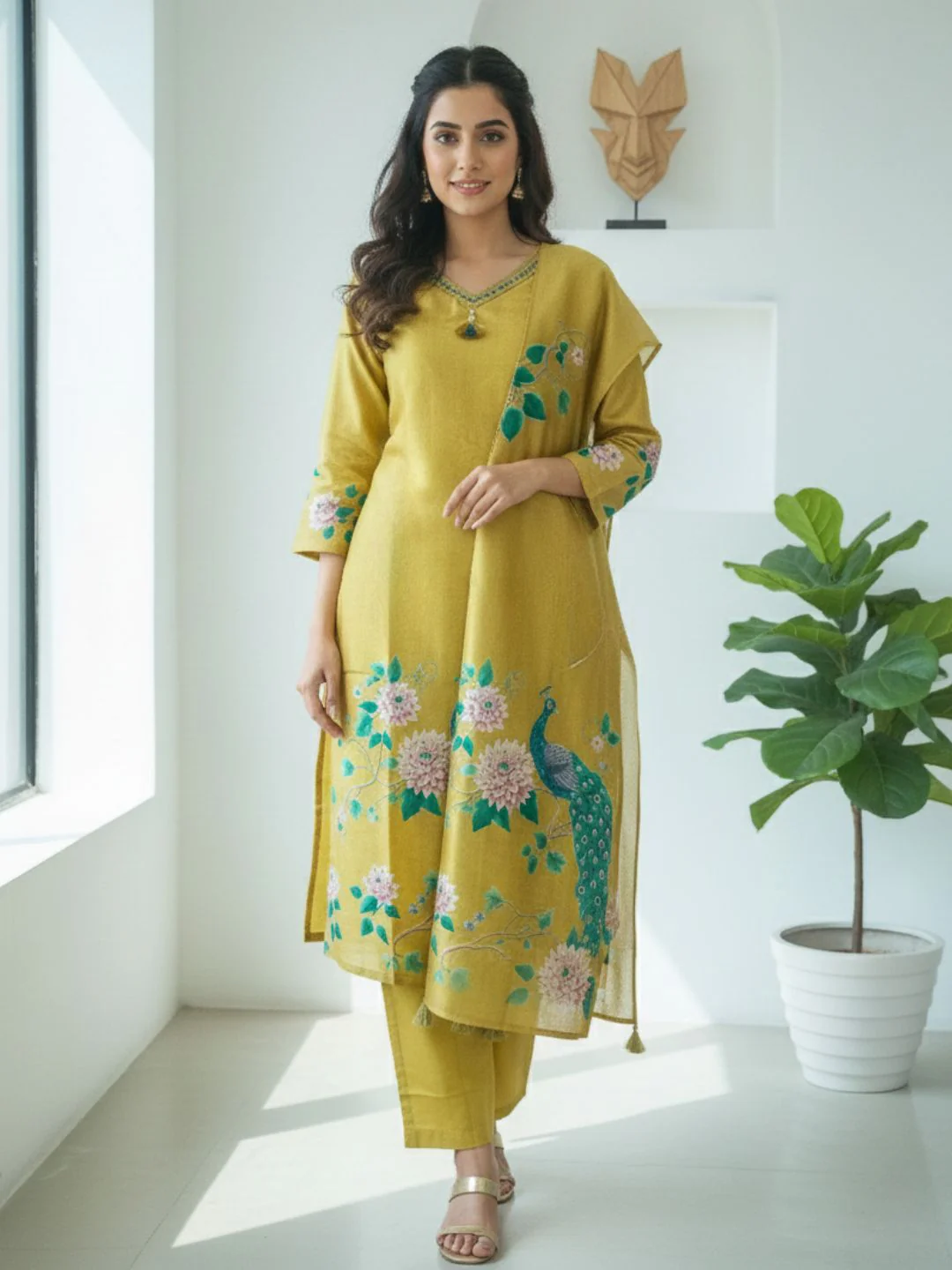 Reet Gold Printed Work Suit Set - Image 8