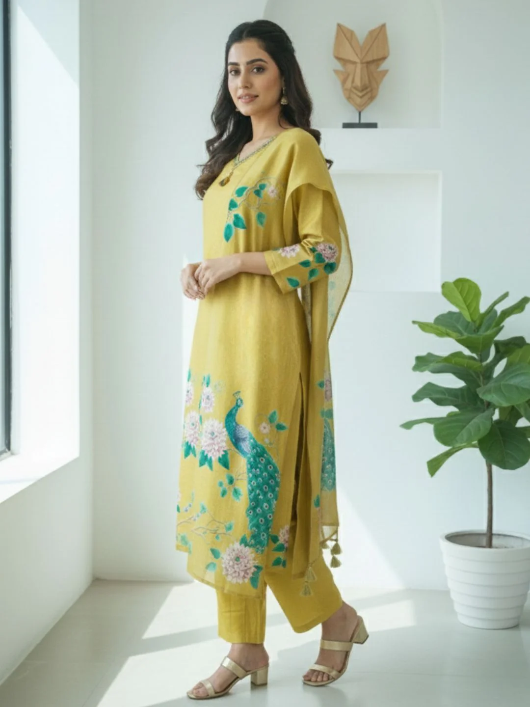 Reet Gold Printed Work Suit Set - Image 9