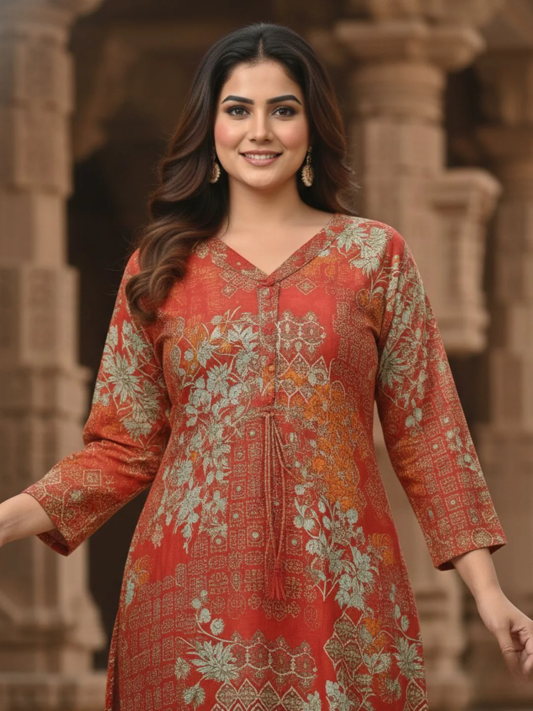Reet Carmine Printed Work Suit Set - Image 11