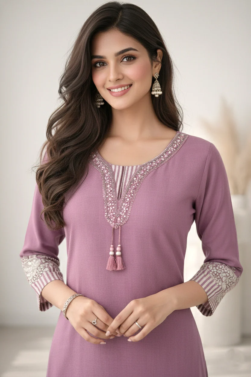 Reet Lavender Printed Work Suit Set - Image 2