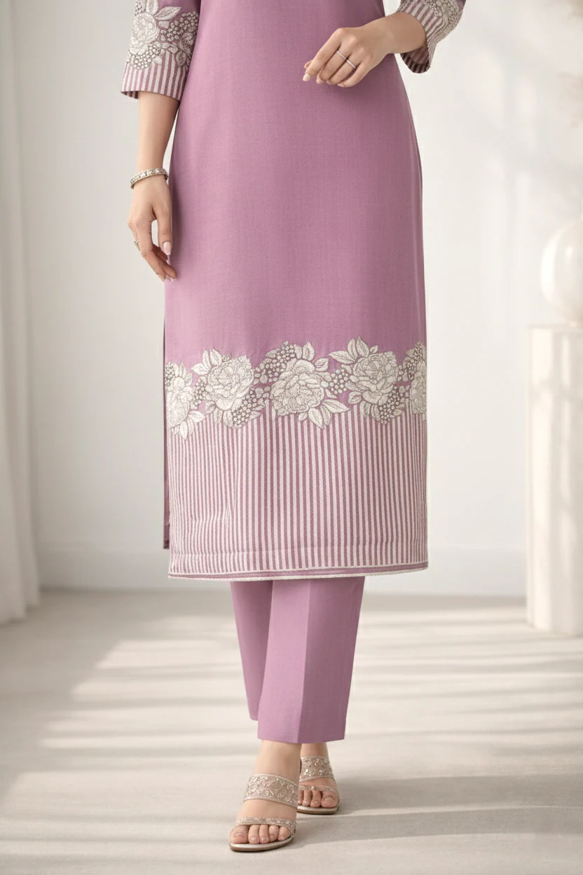 Reet Lavender Printed Work Suit Set - Image 7