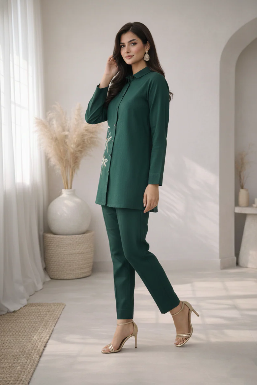 Oorvi Fern Embroidered Co-ord Set - Image 7