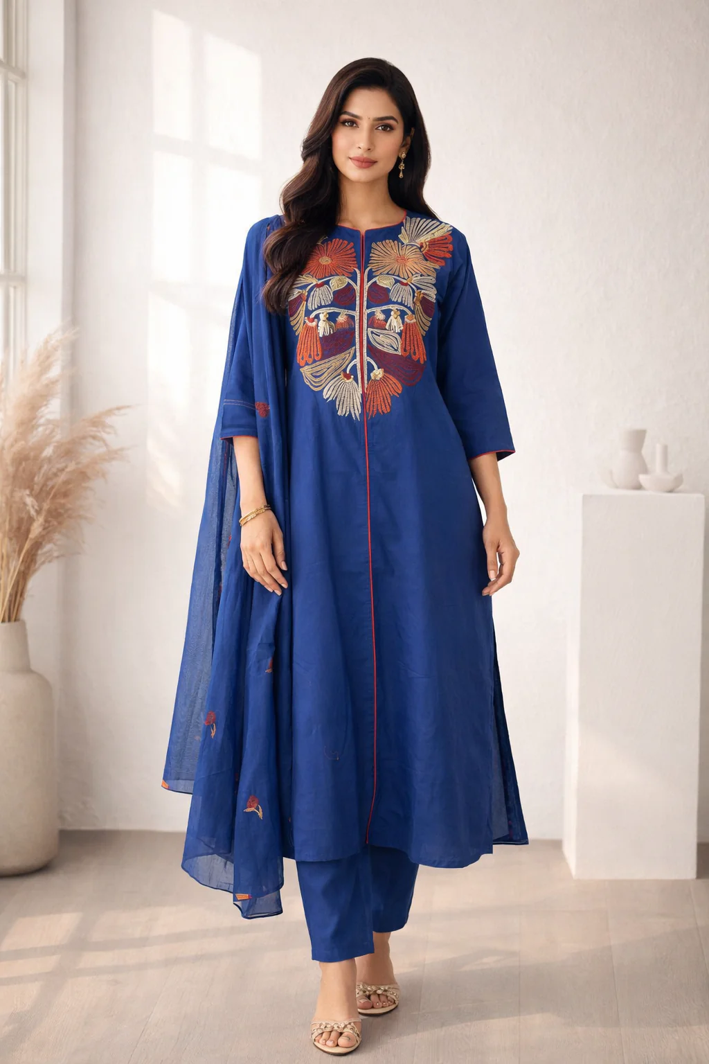 Viyona Ink Embroidered Suit Set - Image 6