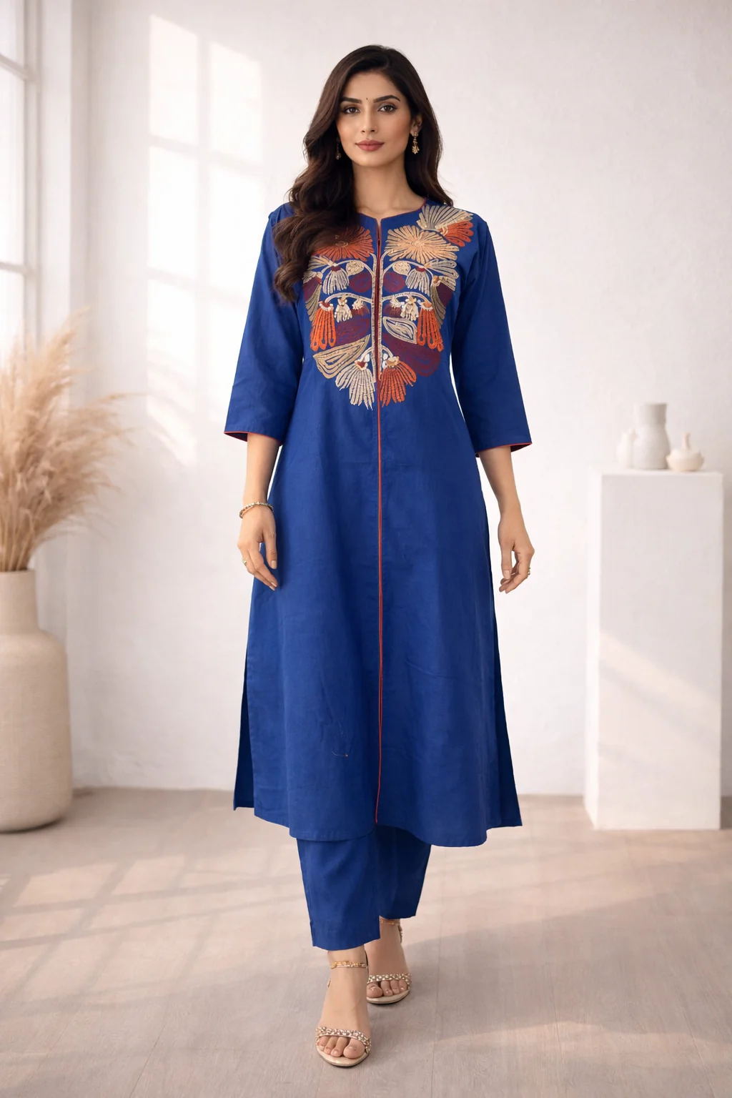 Viyona Ink Embroidered Suit Set - Image 8