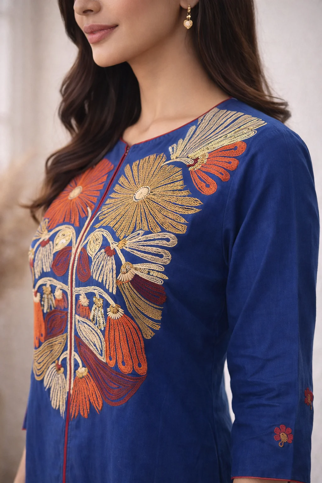 Viyona Ink Embroidered Suit Set - Image 9