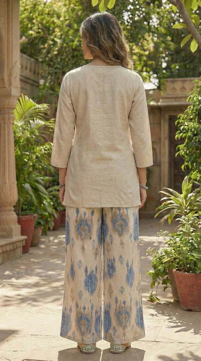 Tuscan cobalt cotton co-ord set - Image 3
