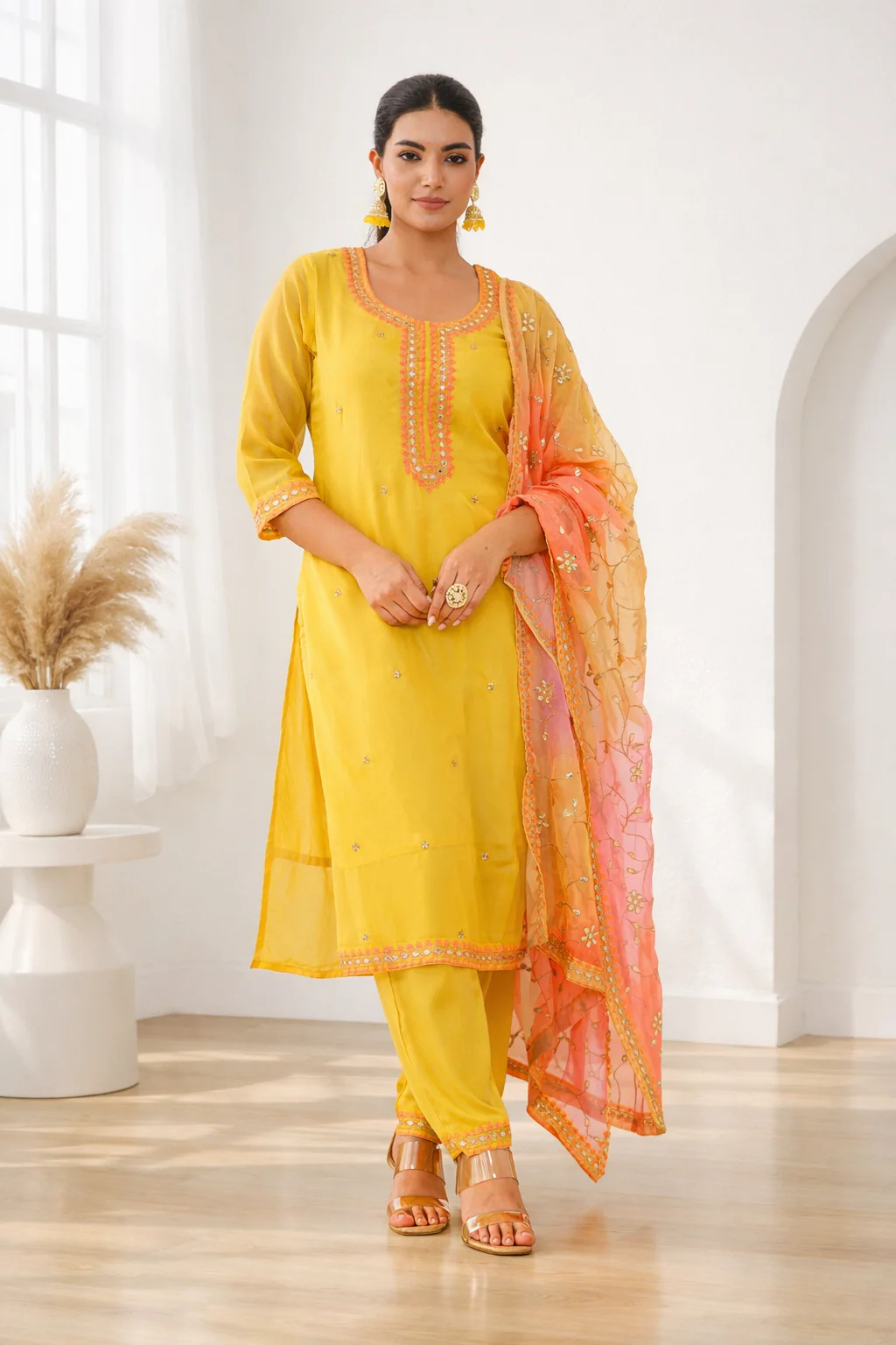 Anila Sunshine Full Work Suit Set - Image 3