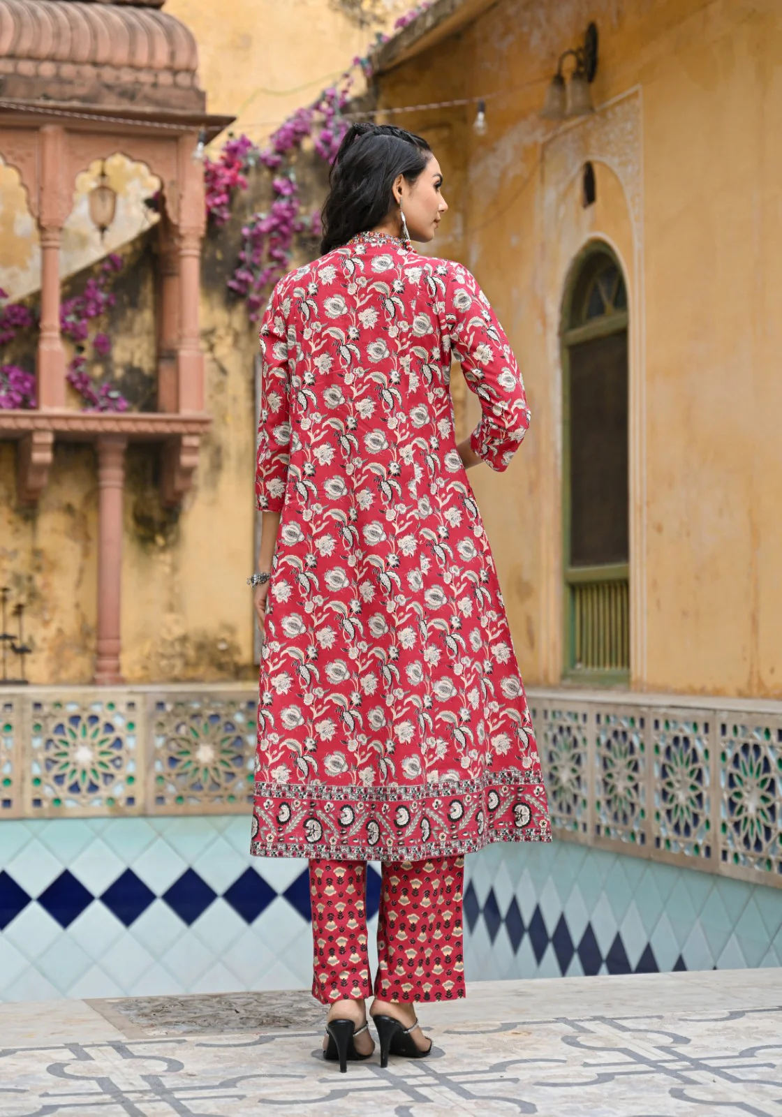 Bodhi Crimson Pure Cotton Suit Set - Image 9