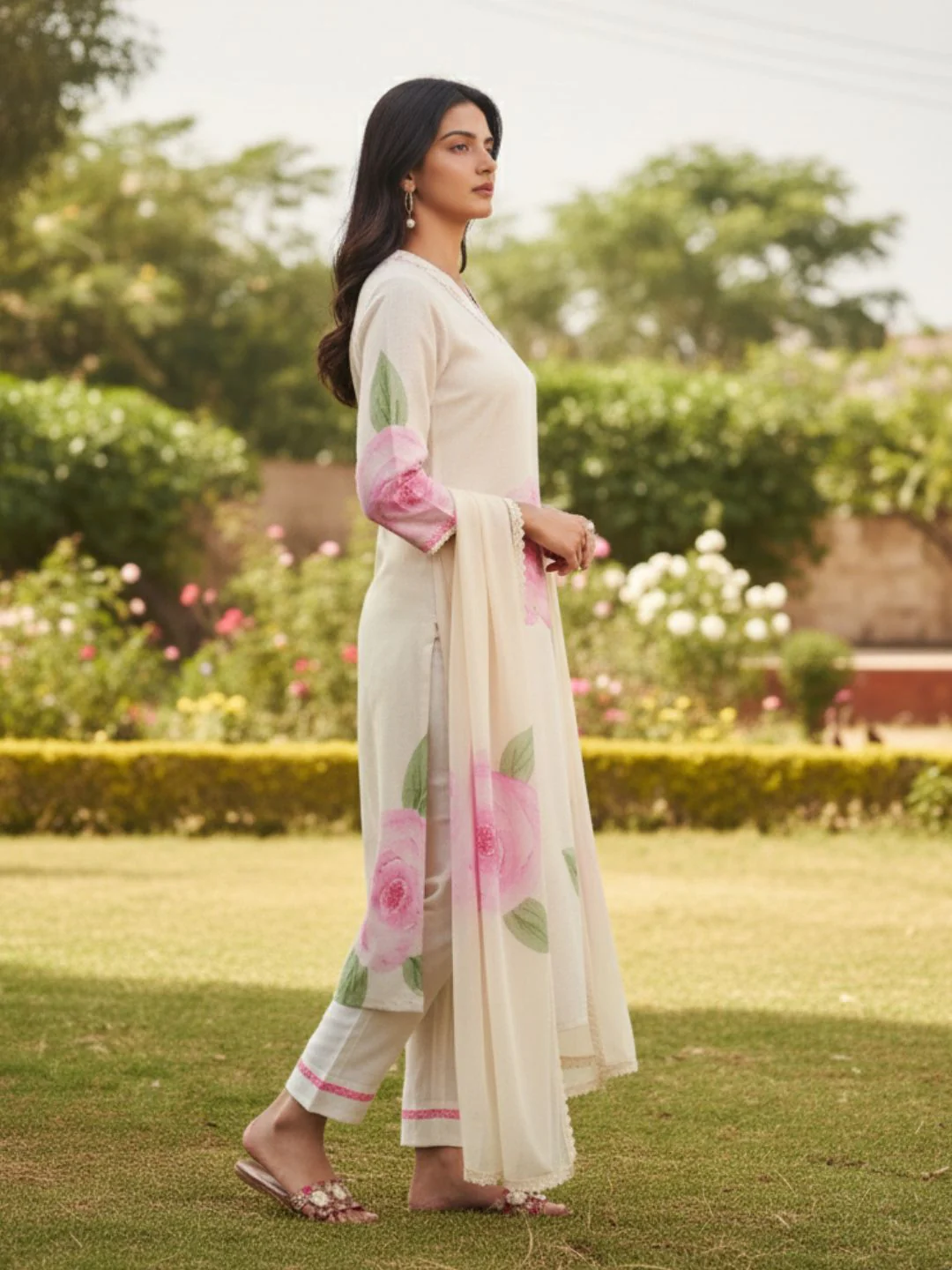 Lisba Rose Linen Cotton Suit Set - Image 3