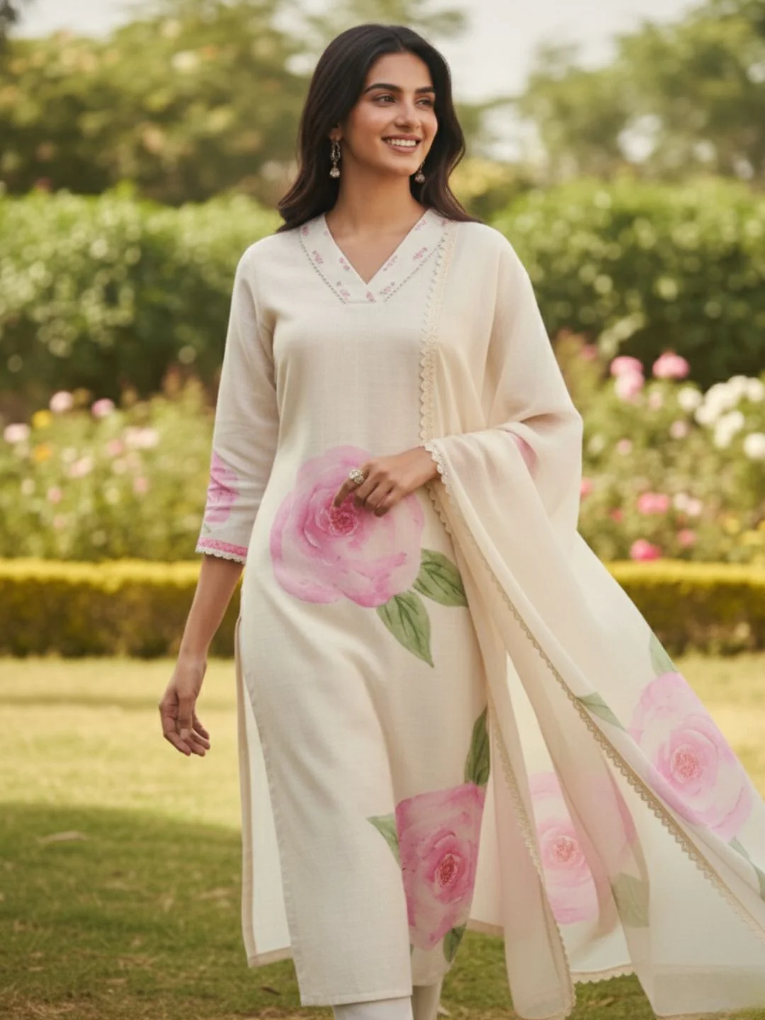 Lisba Rose Linen Cotton Suit Set - Image 5