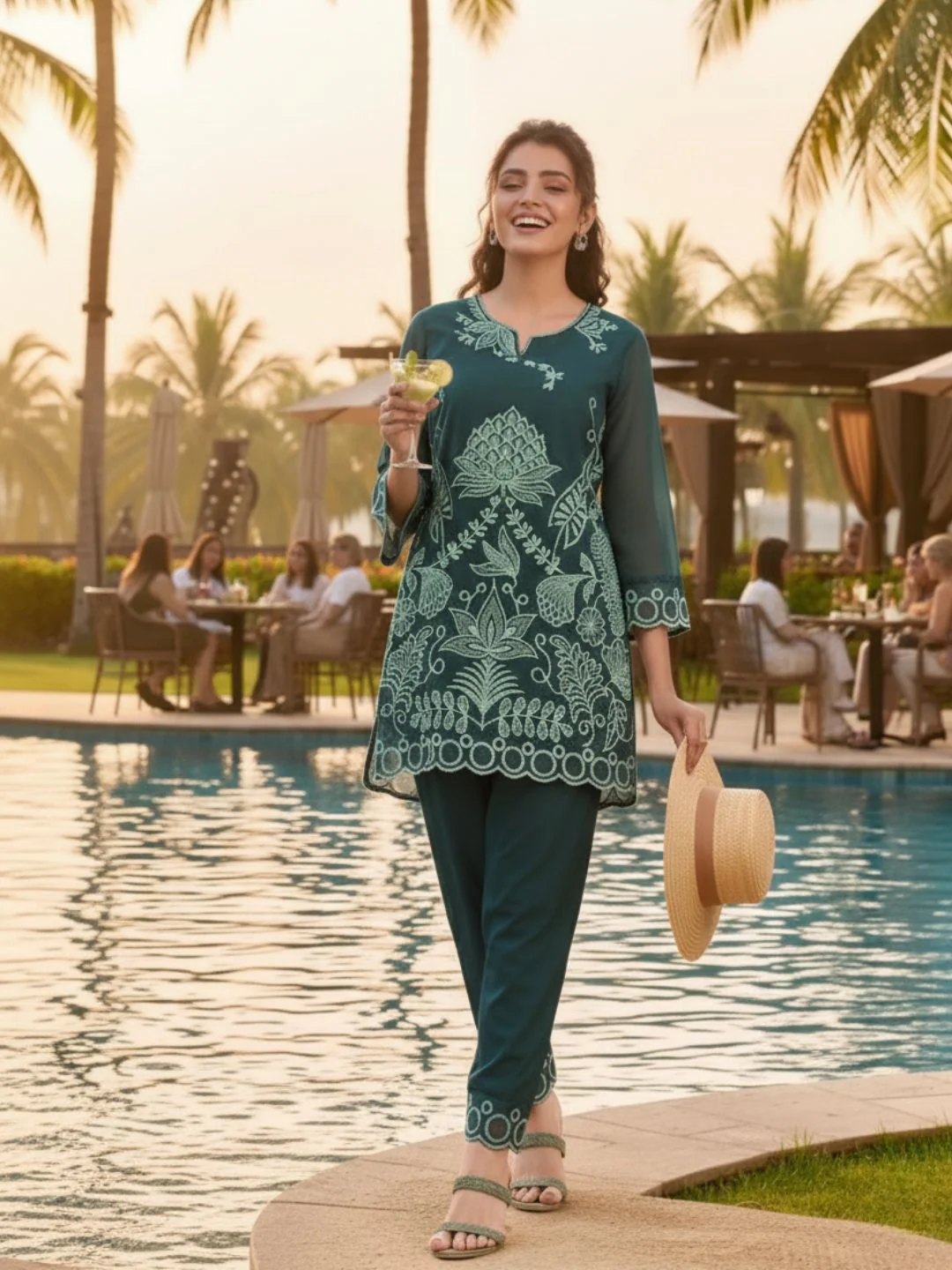 Srijan Fern Embroidered Co-ord set - Image 2