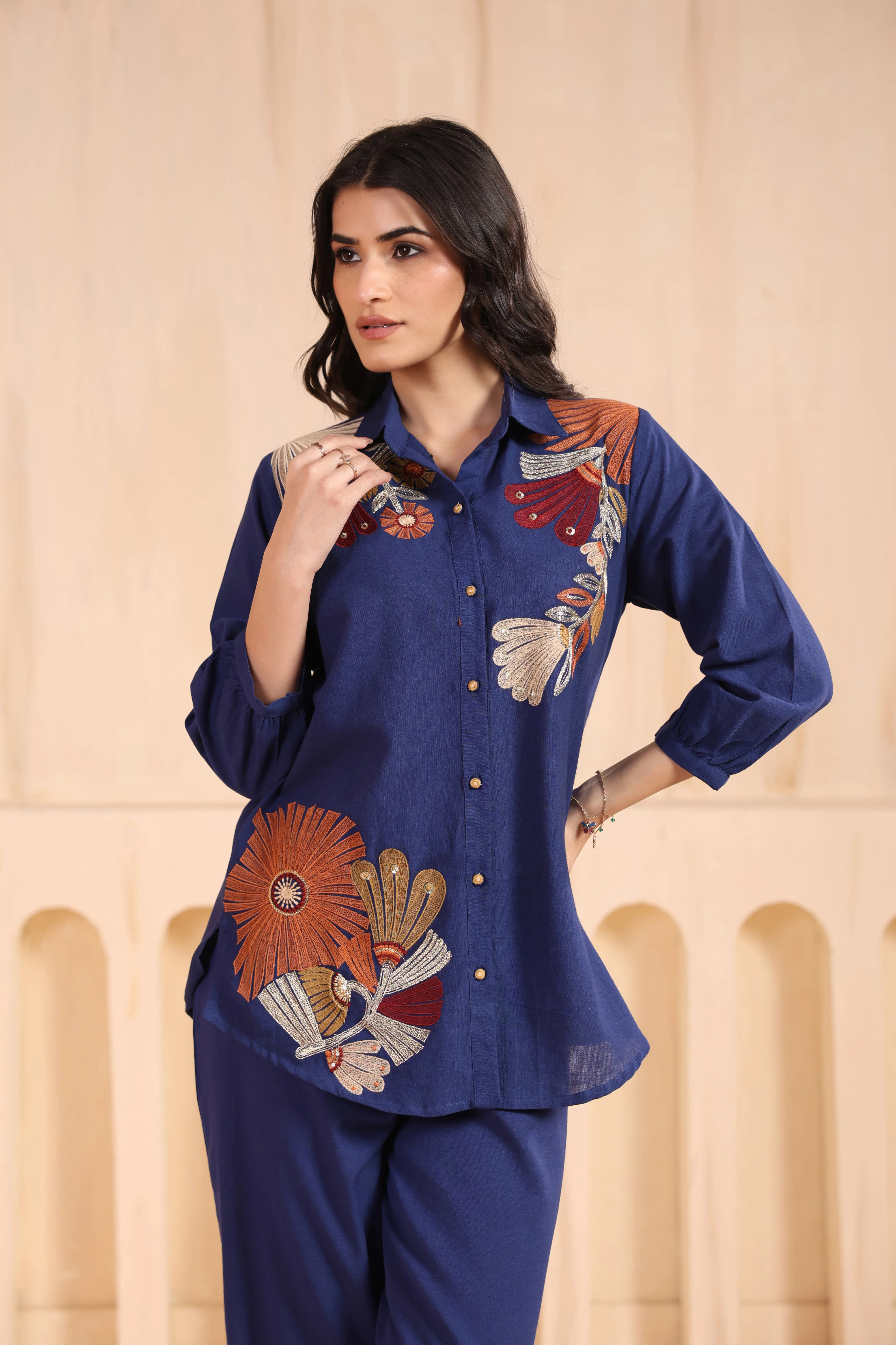 Viyona Indi Floral Embroidered Co-ord Set - Image 2
