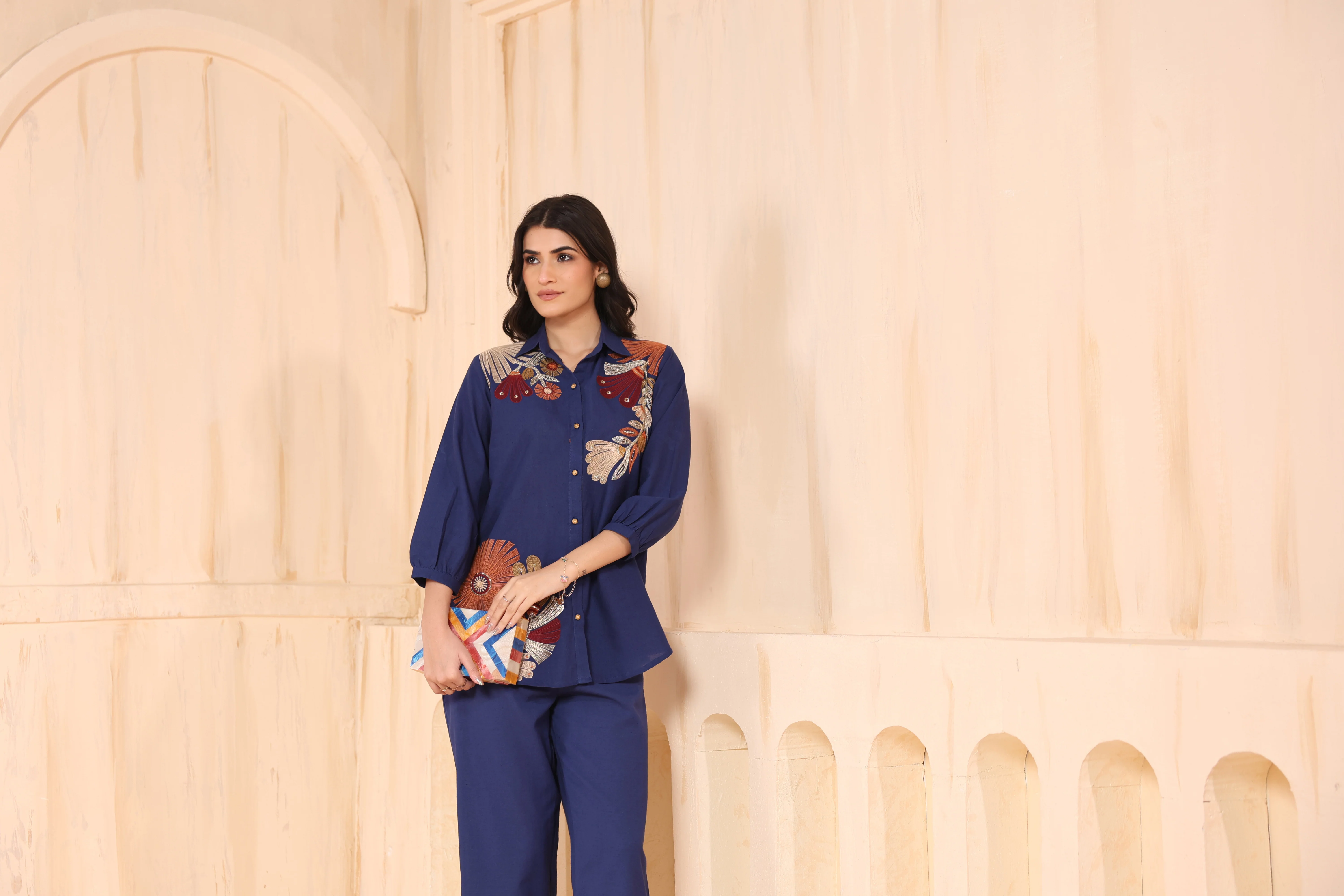 Viyona Indi Floral Embroidered Co-ord Set - Image 9