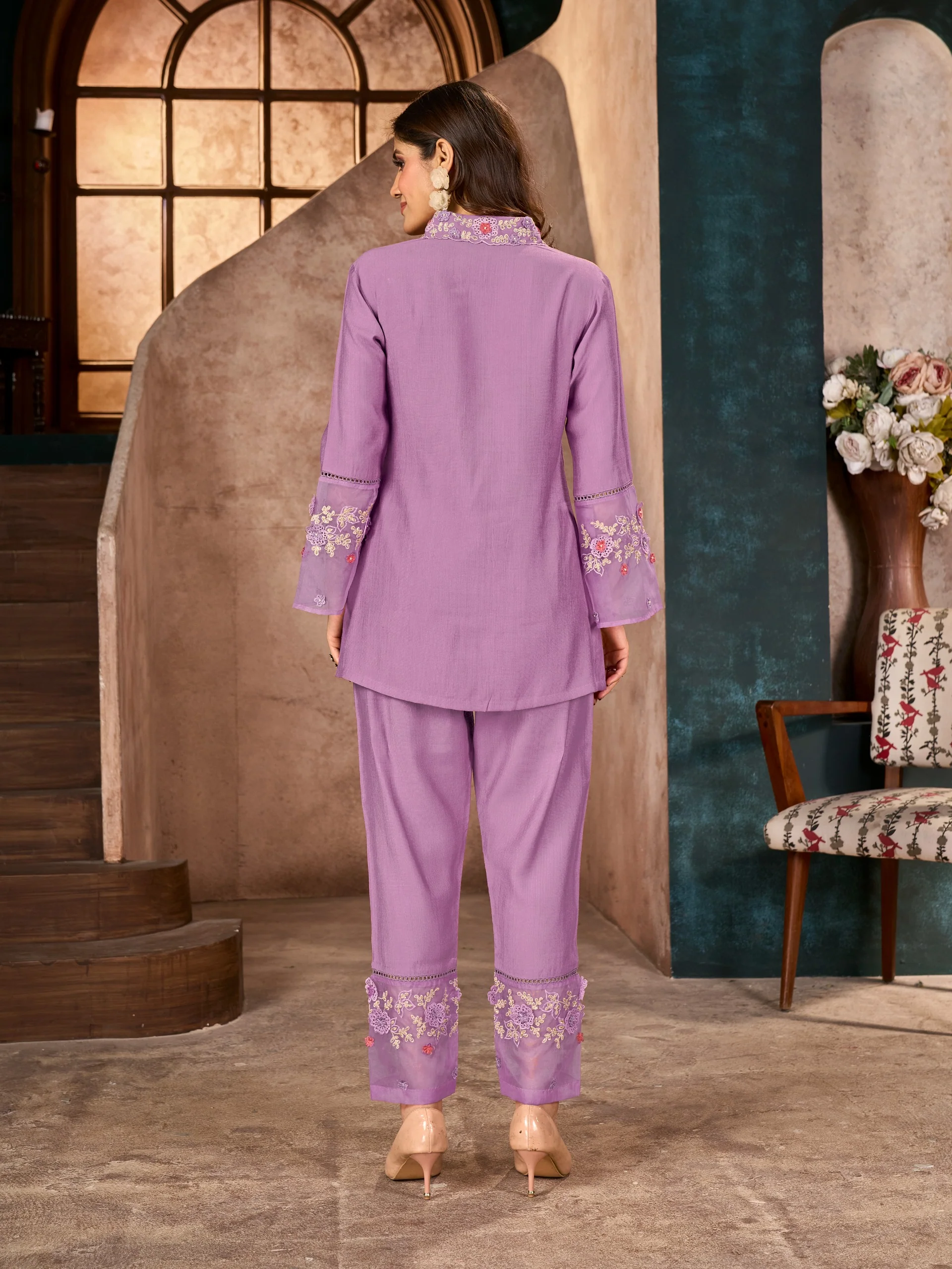 Jimmy orchid embroidered Co-ord Set - Image 3