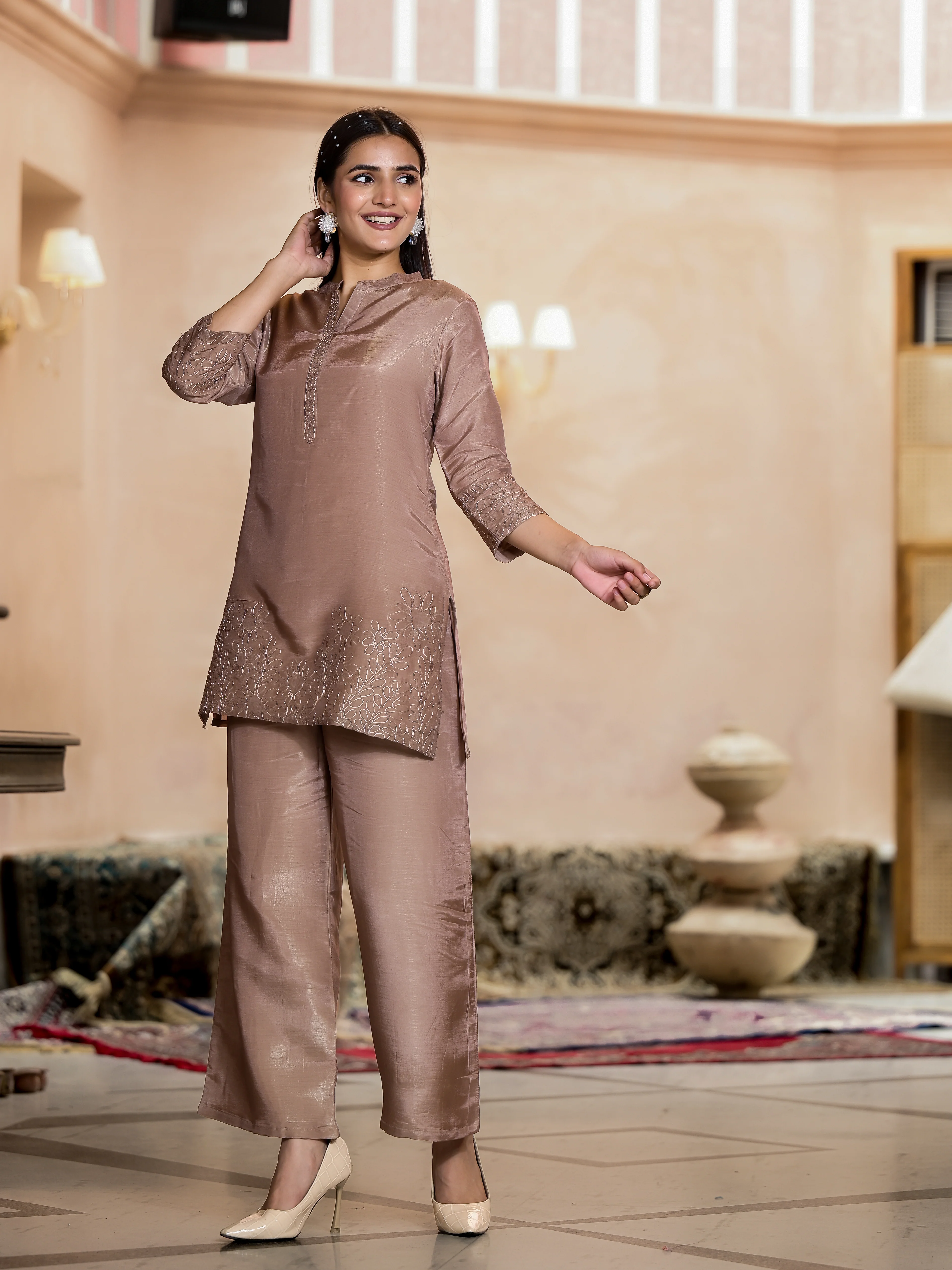 Irene Caramel Premium Work Co-ord Set - Image 4