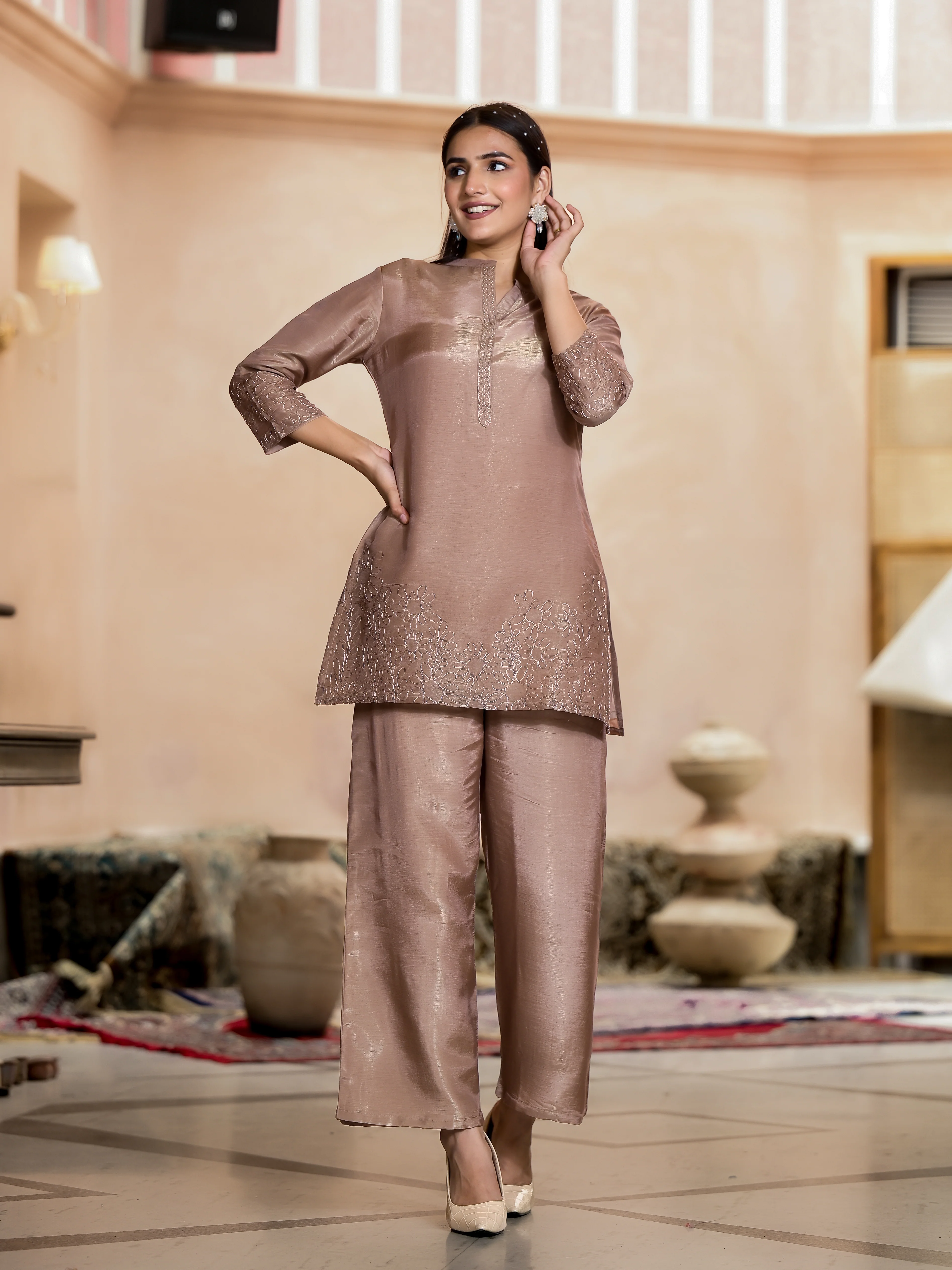 Irene Caramel Premium Work Co-ord Set - Image 5