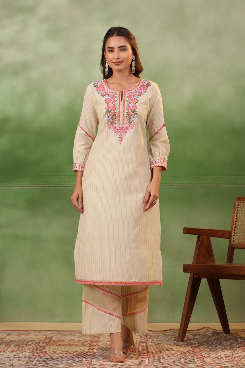 Jeena Sober Embroidery Cotton Suit Set - Image 3