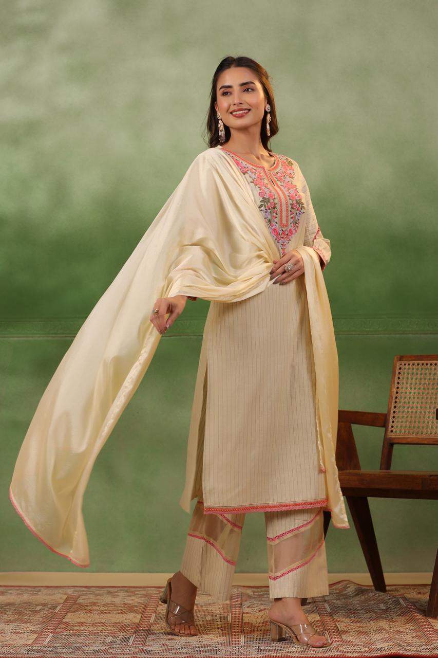 Jeena Sober Embroidery Cotton Suit Set - Image 4