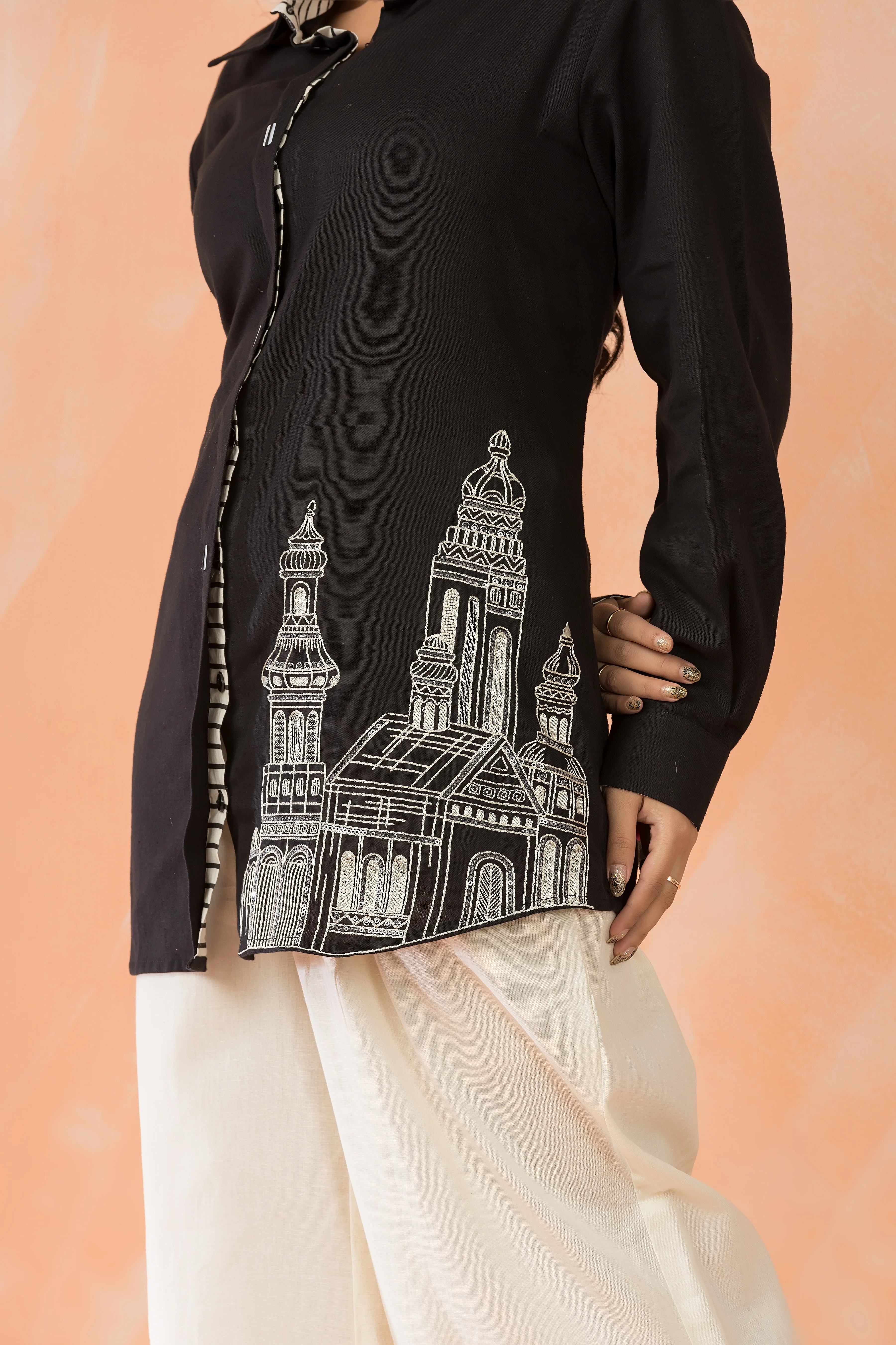 Niharika Monochrome Embroidery Co-ord Set - Image 2