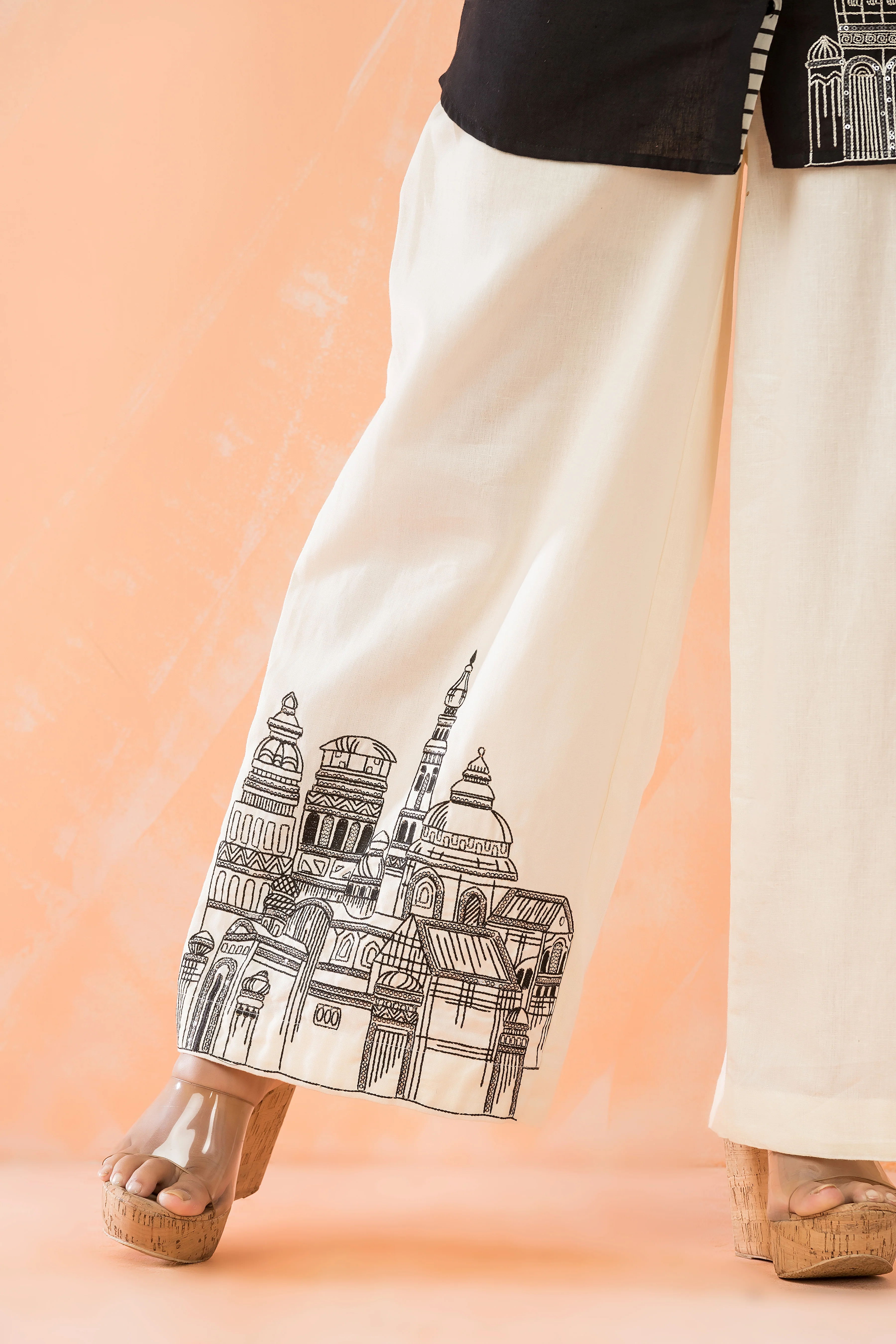 Niharika Monochrome Embroidery Co-ord Set - Image 3