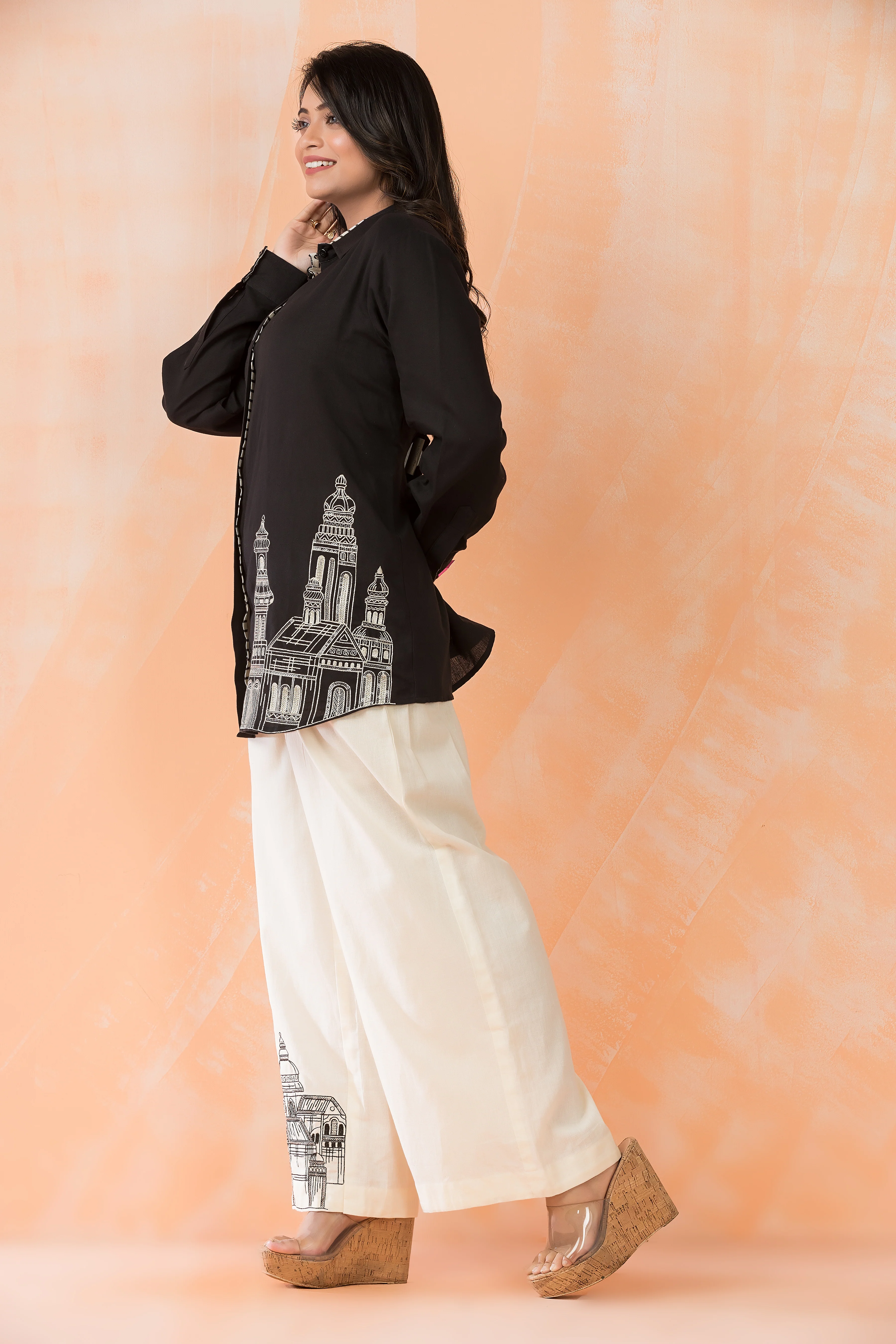 Niharika Monochrome Embroidery Co-ord Set - Image 5