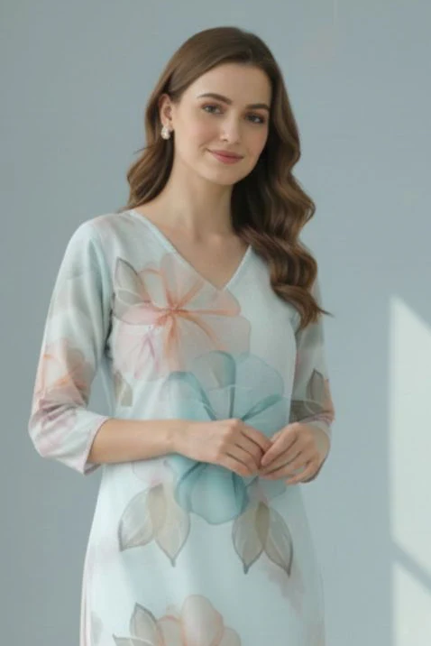 Yami Celeste Printed Kurti - Image 2