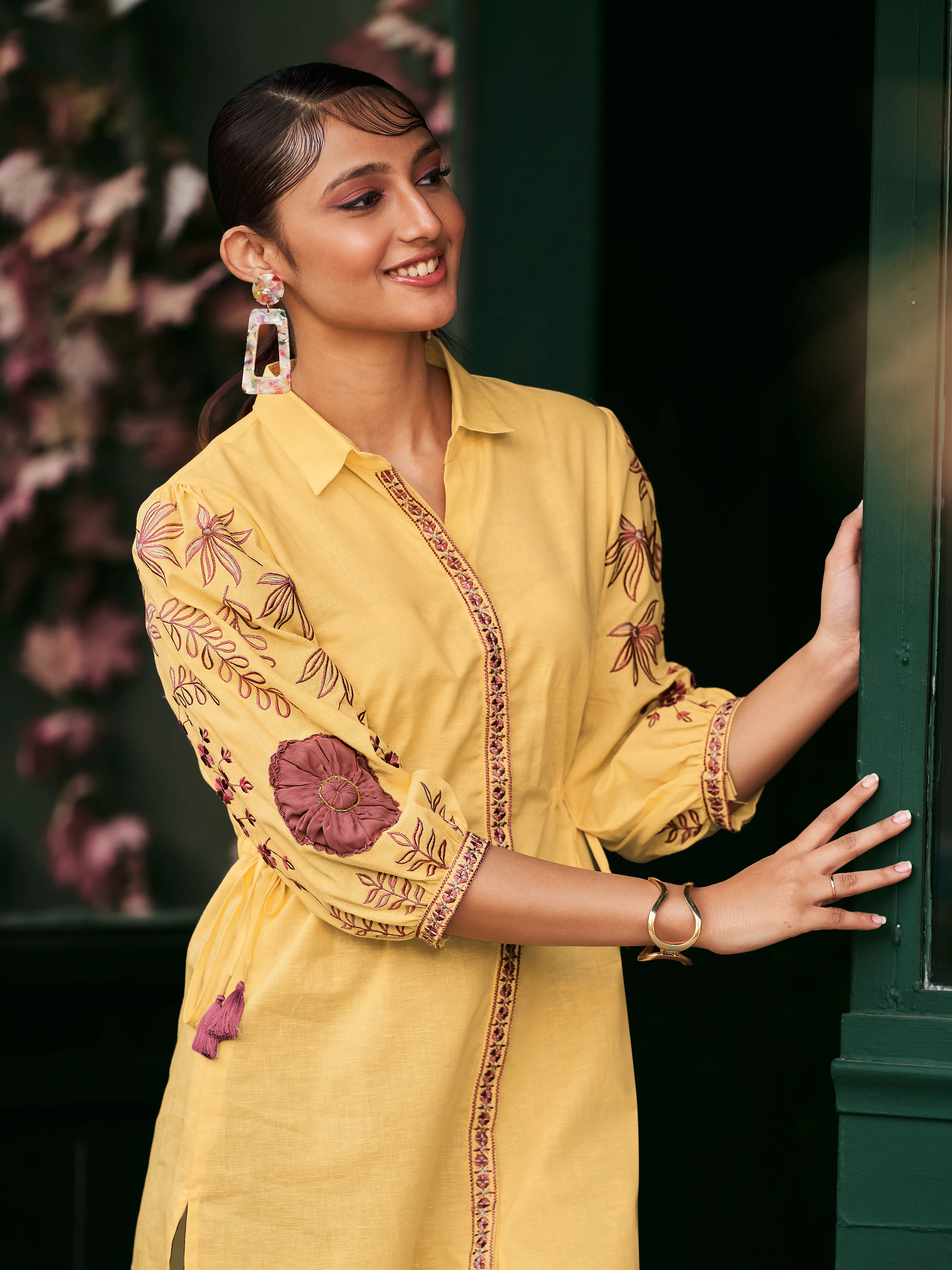 Brooklyn Lime Embroidery Shirt Dress - Image 2