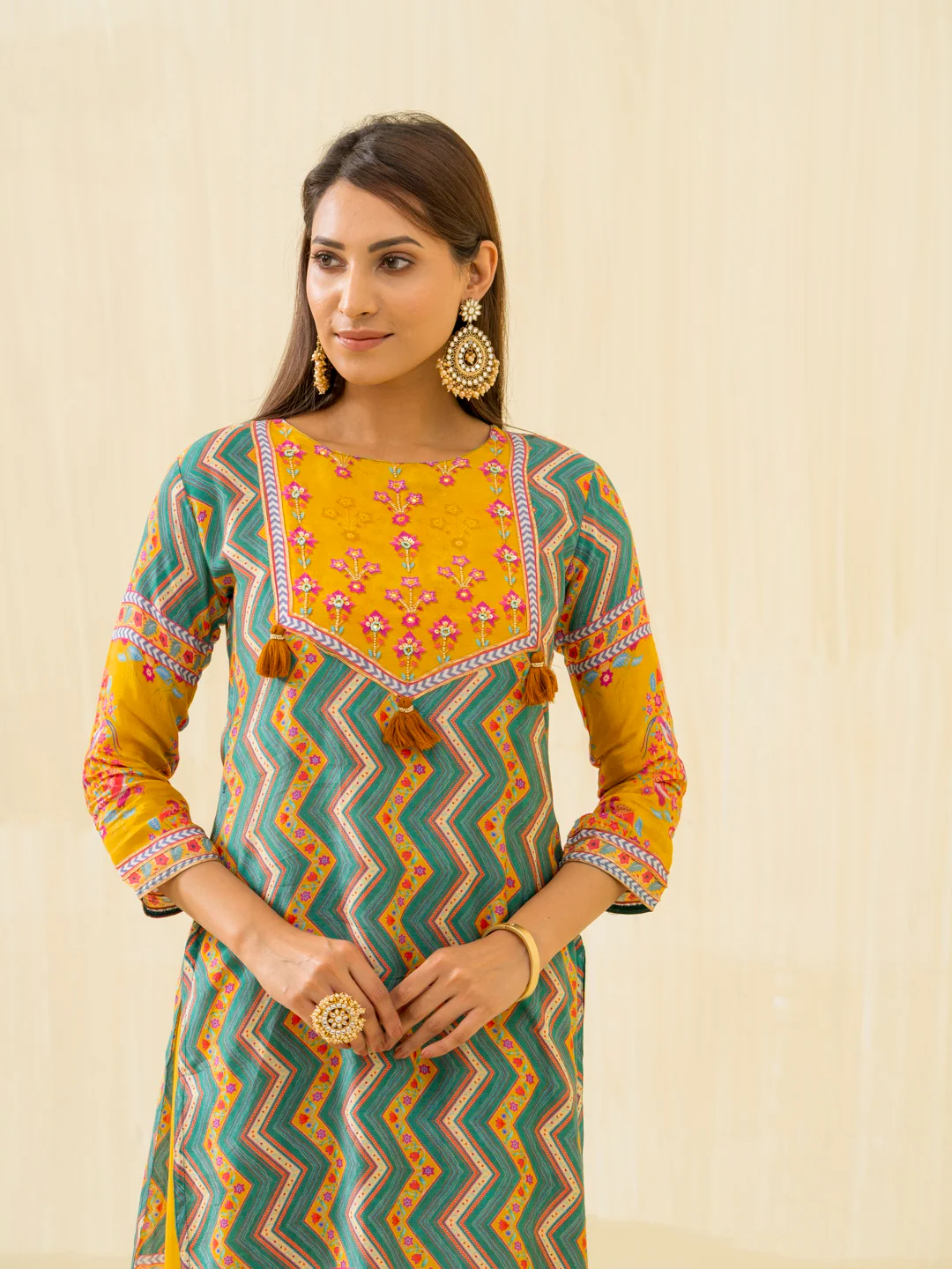 RUPAL canary MUSLIN DIGITAL Print KURTA PANT SET - Image 12