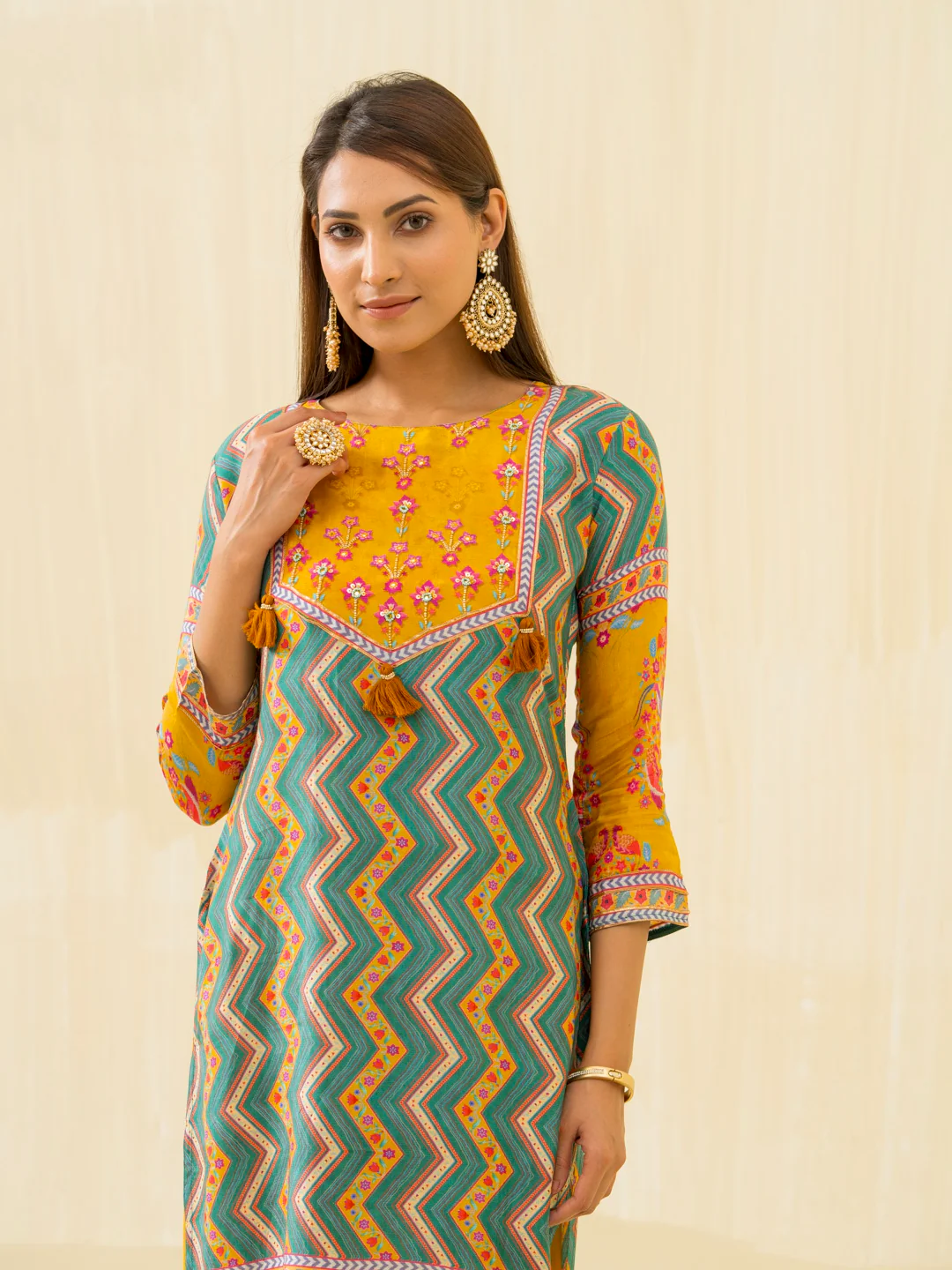 RUPAL canary MUSLIN DIGITAL Print KURTA PANT SET - Image 13