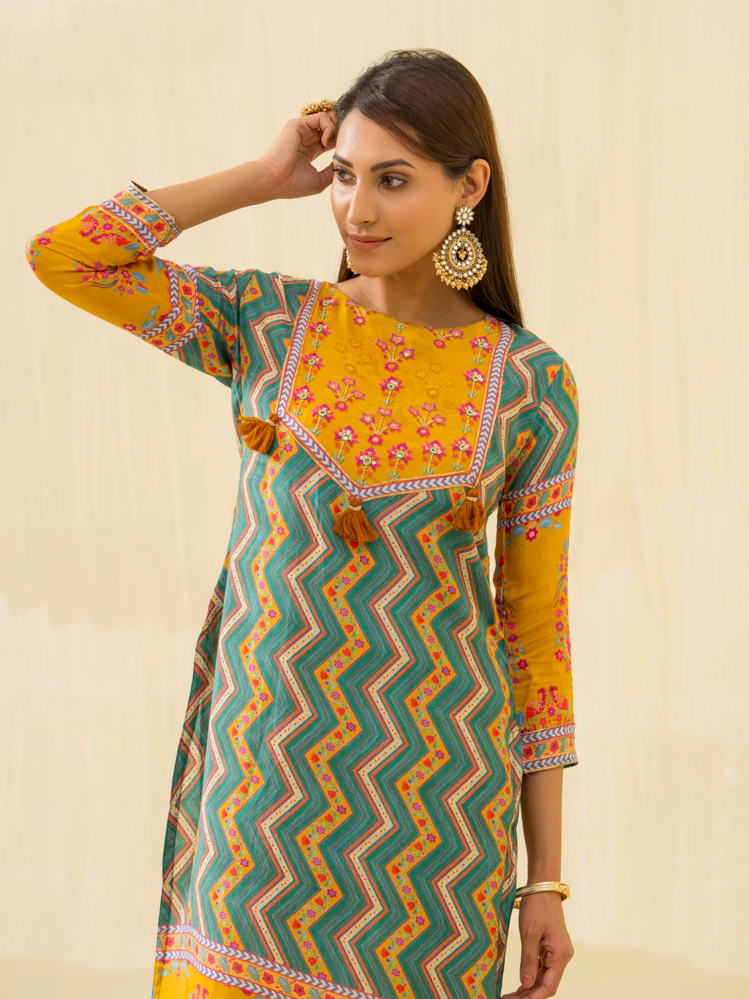RUPAL canary MUSLIN DIGITAL Print KURTA PANT SET - Image 14