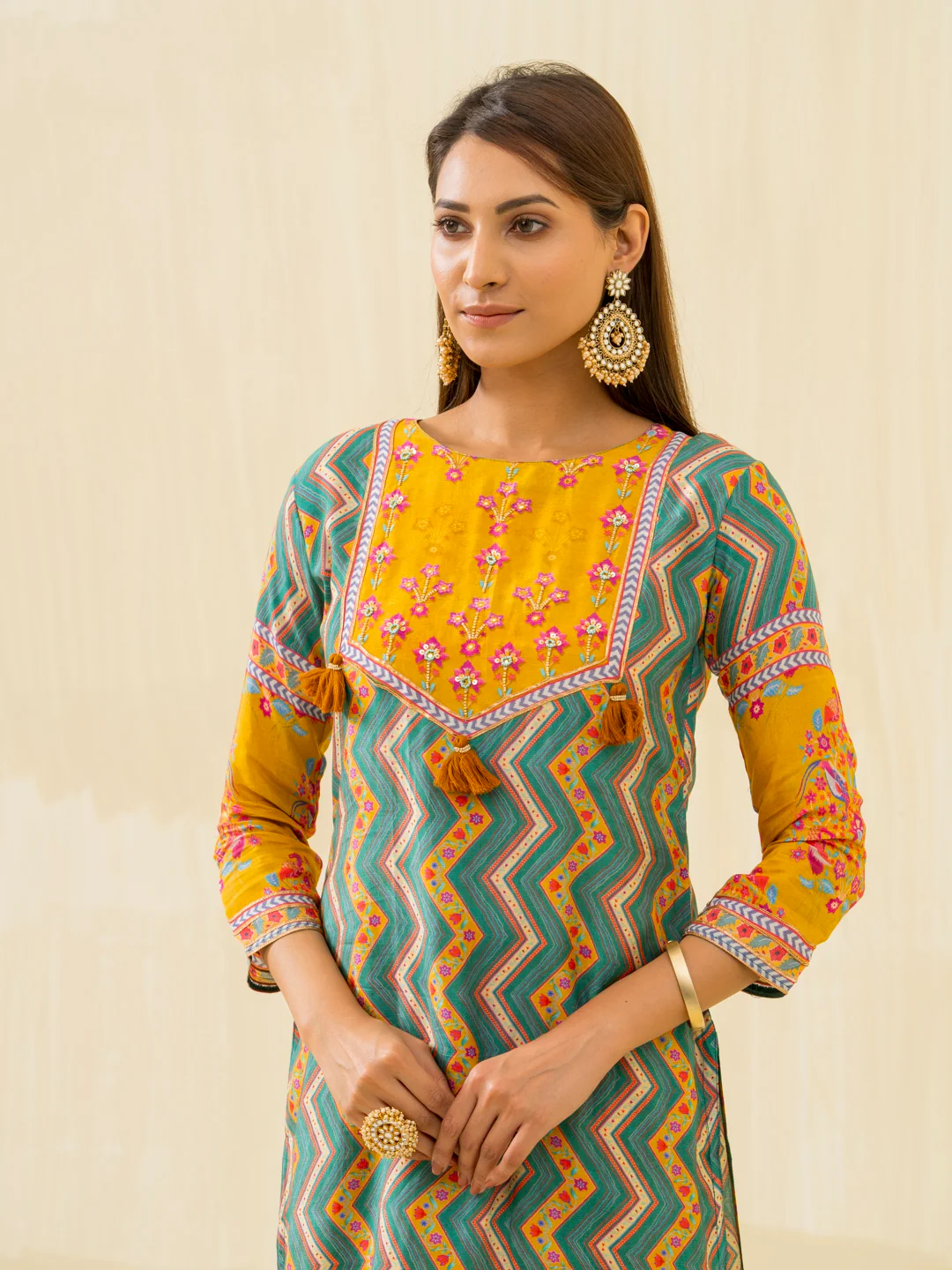 RUPAL canary MUSLIN DIGITAL Print KURTA PANT SET - Image 15