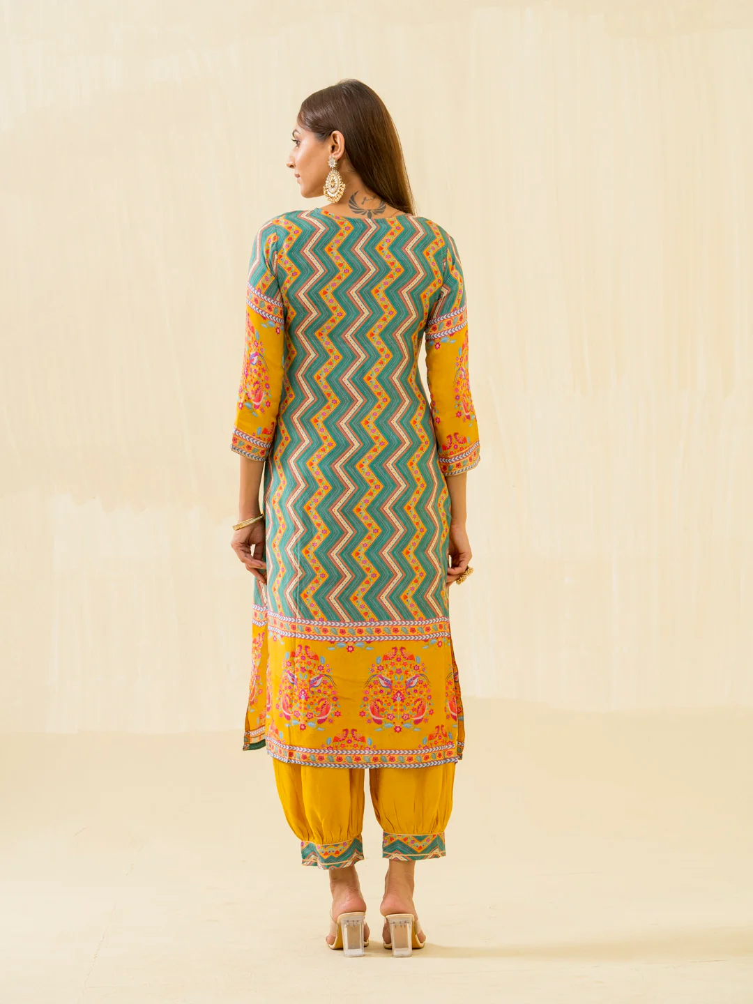 RUPAL canary MUSLIN DIGITAL Print KURTA PANT SET - Image 16