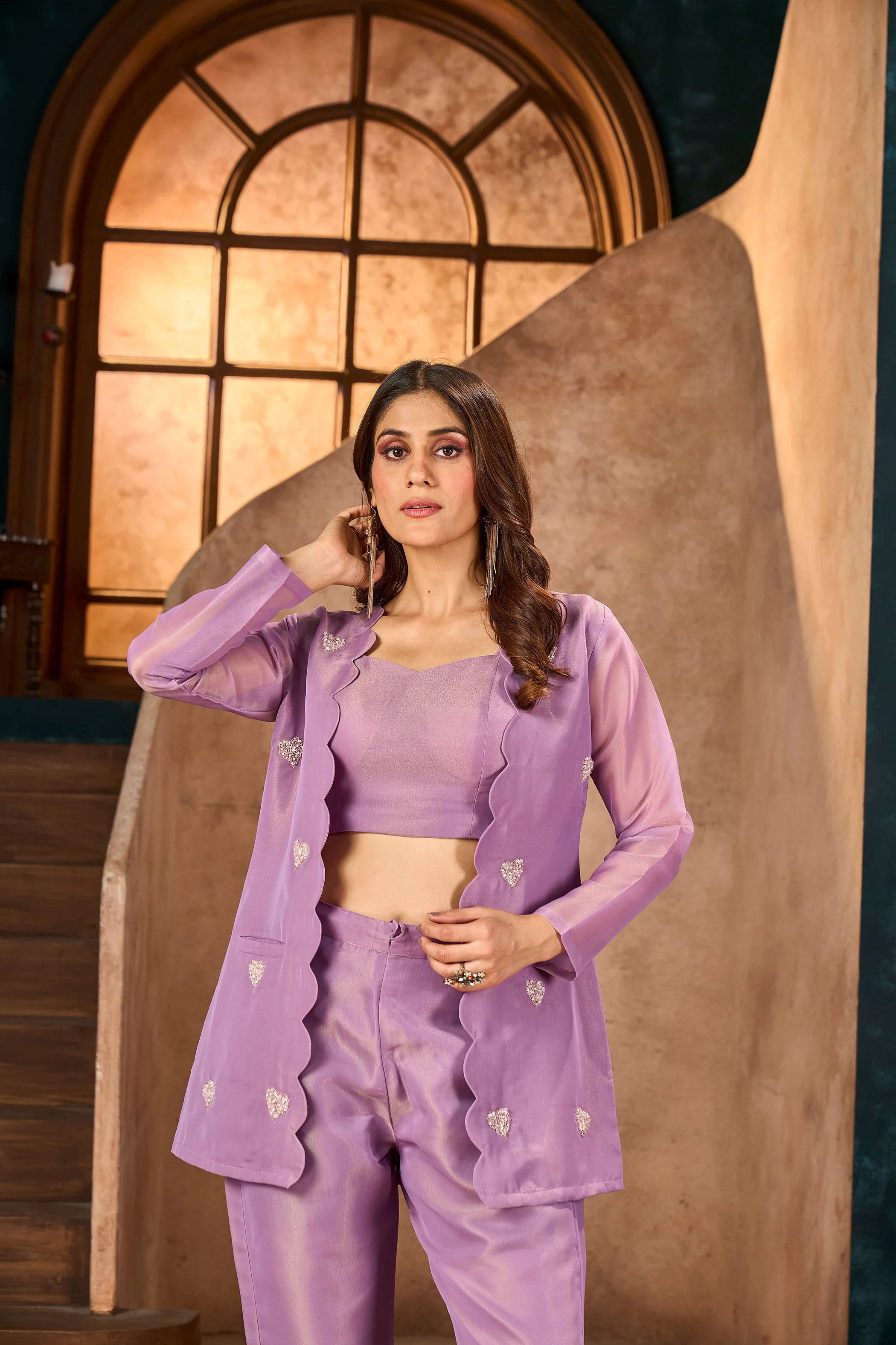 Jimmy Lilac 3 pc Fancy Co-ord Set - Image 15